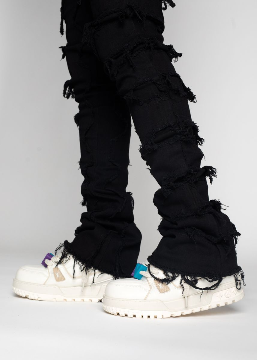 Guapi Obsidian Black Blood Diamond Stacked Denim Jeans