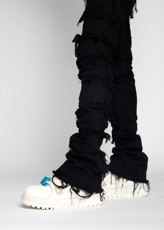 Guapi Obsidian Black Blood Diamond Stacked Denim Jeans