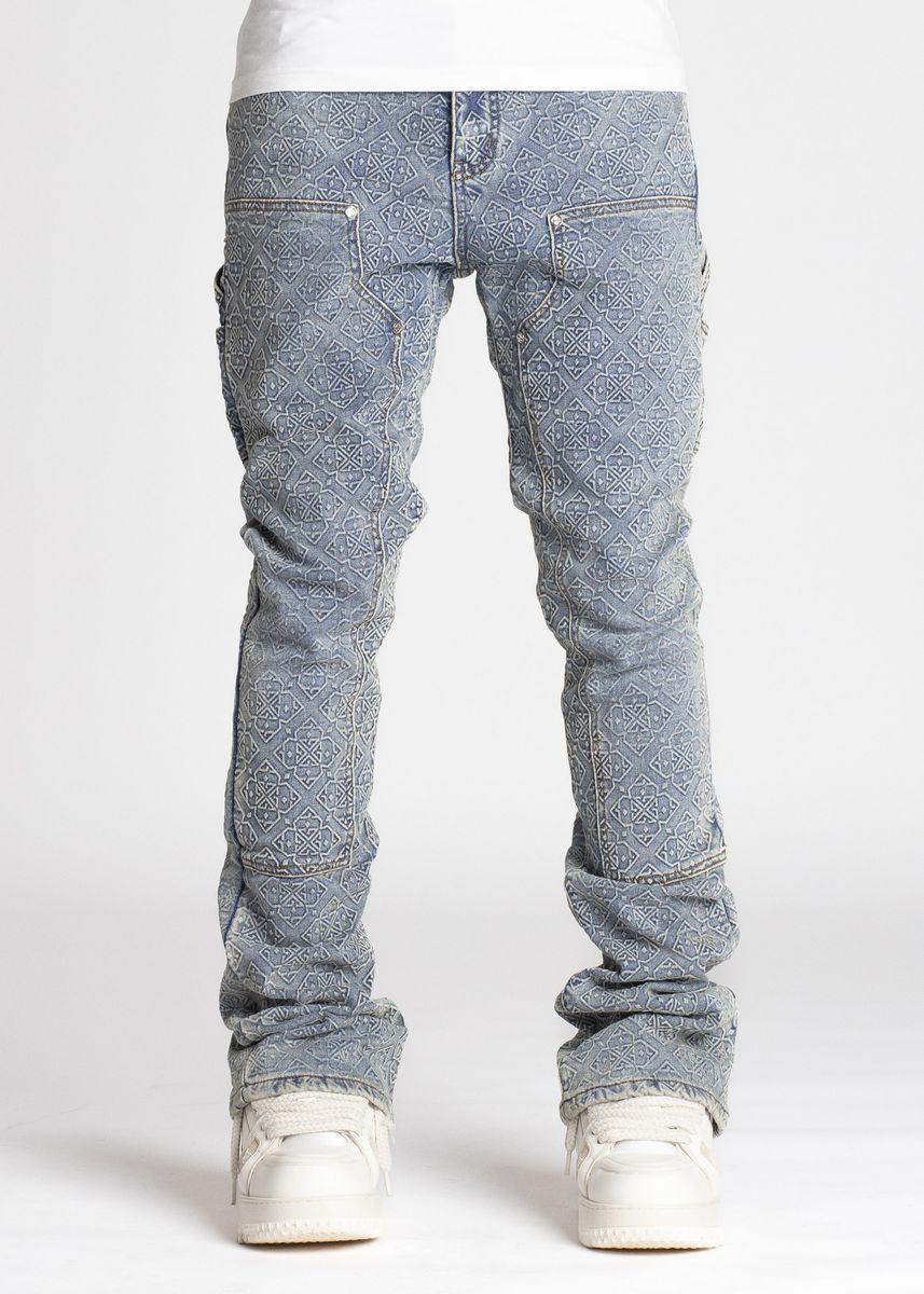 Guapi Vintage Blue Monogram Denim Jeans