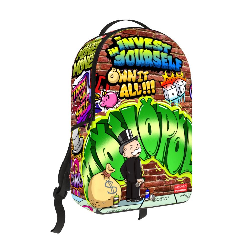 Spray Ground MONOPOLY MAN GRAFFITI DLXR BACKPACK (B7158)