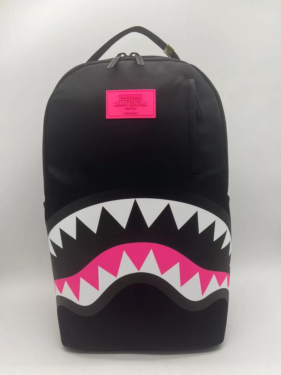 Spray Ground SHARK CENTRAL NYLON BLACK PINK Back Pack