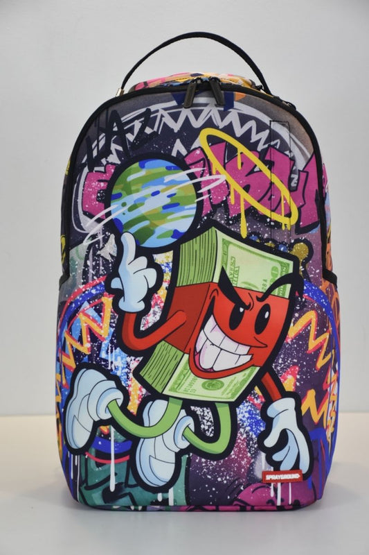 Spray Ground MONEY MAKES THE WORLD GO ROUND DLXV BACKPACK (B7207