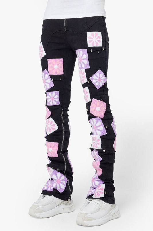 Guapi Obsidian Black Flowers Denim V2 Jeans