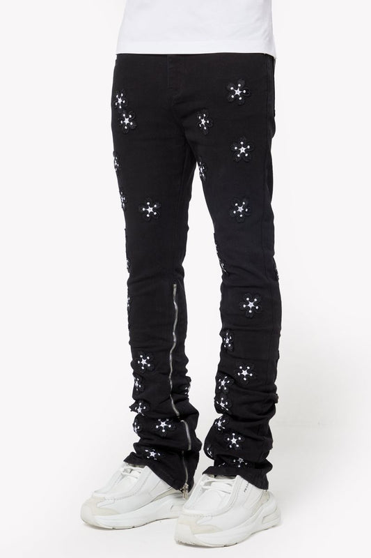 Guapi Obsidian Black Blossom Denim Jeans