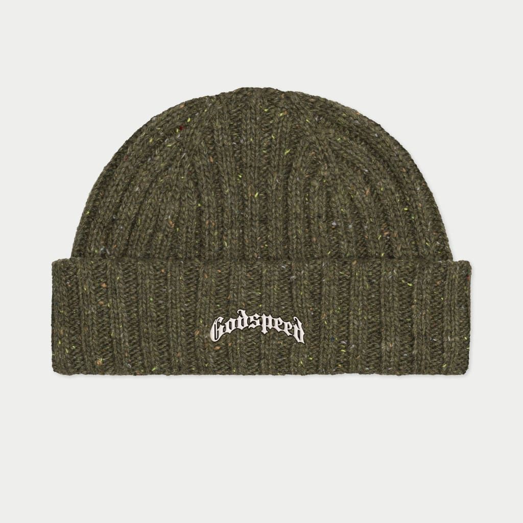 God Speed Og Logo Emblem Beanie Hat (Olive Speckle)