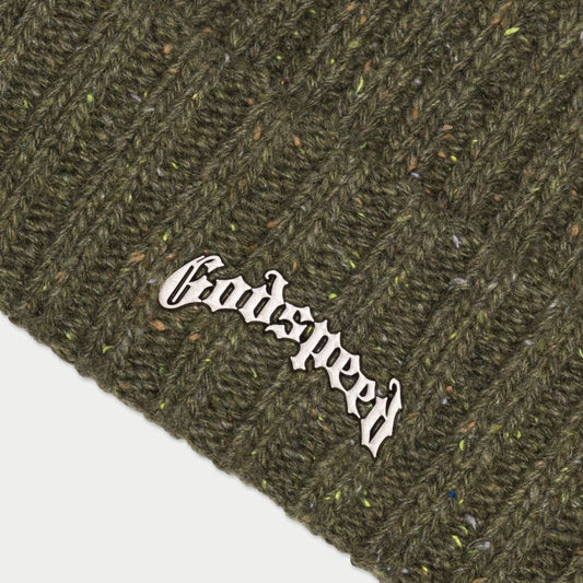 God Speed Og Logo Emblem Beanie Hat (Olive Speckle)