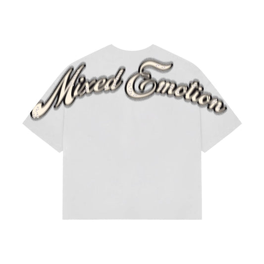 Mixed Emotion White “Pearl” Cropped Tee