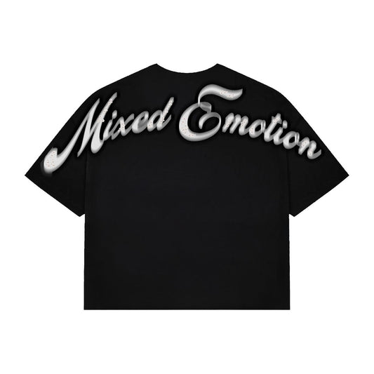 Mixed Emotion Black “Pearl” Cropped Tee