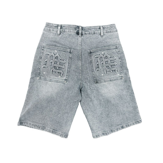 Mixed Emotion 'Paisley' Denim Blue Shorts