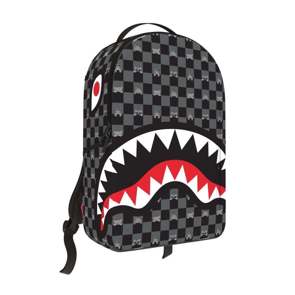Sprayground GRAY PEEKING CHARACTER CHECK BACKPACK (B8872)