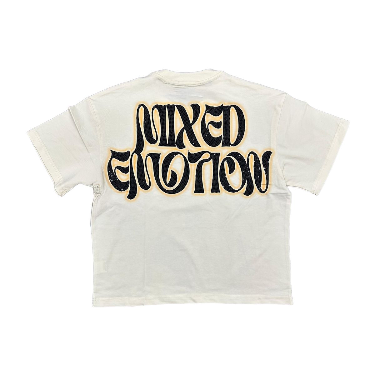 Mixed emotion 'Twin' Rhinestone Cream Tee