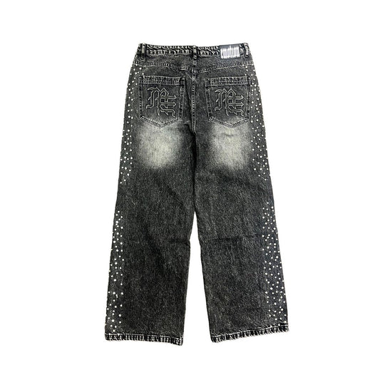 Mixed Emotion Grey ‘Stone’ Baggy Jeans