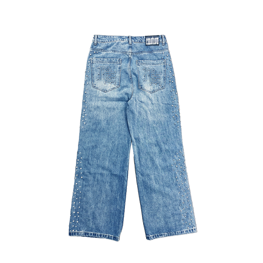 Mixed Emotion blue ‘Stone’ Baggy Jeans