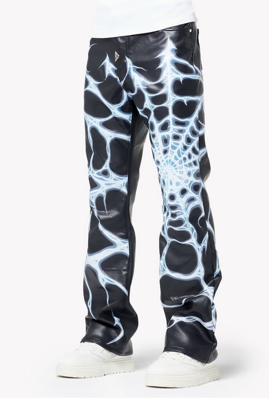 Guapi Chrome Web Leather Pants Jeans