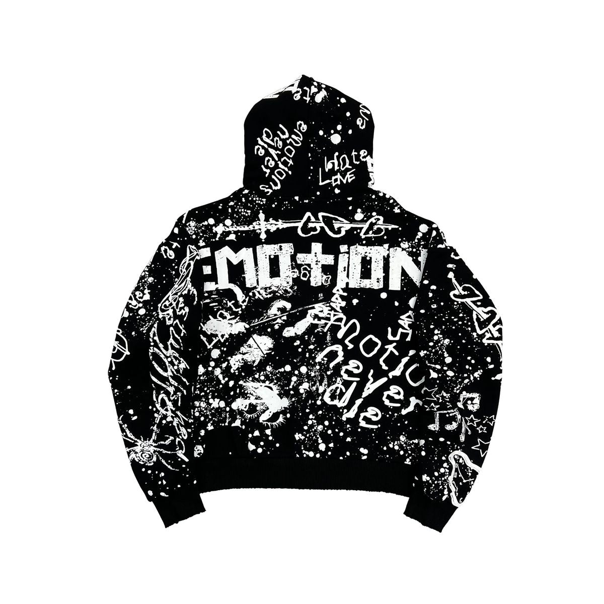 Mixed emotion Black 'Graffiti' hoodie