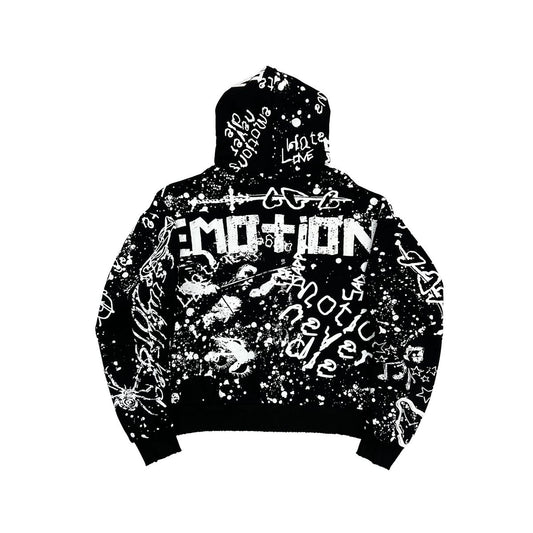 Mixed emotion Black 'Graffiti' hoodie