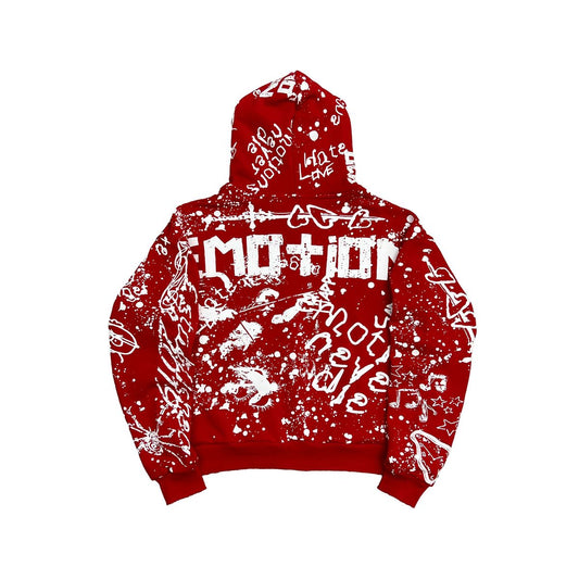 Mixed Emotion Red 'Graffiti' Hoodie