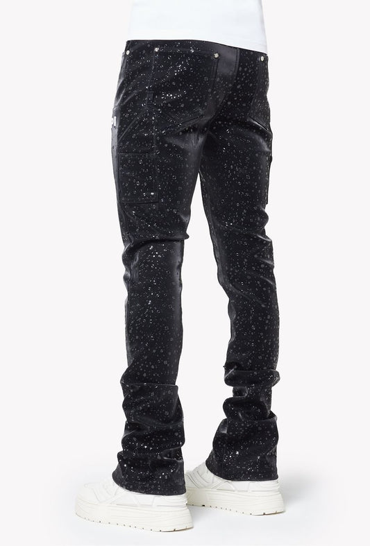 Guapi Obsidian Black Raindrop Leather Pants Jeans