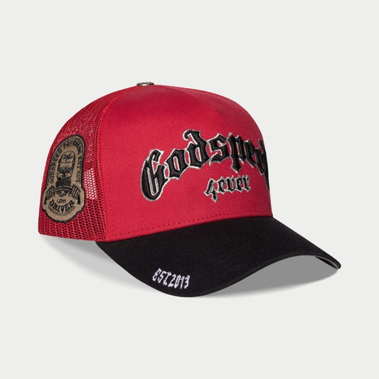 God Speed FOREVER TRUCKER HAT (Red/Black)