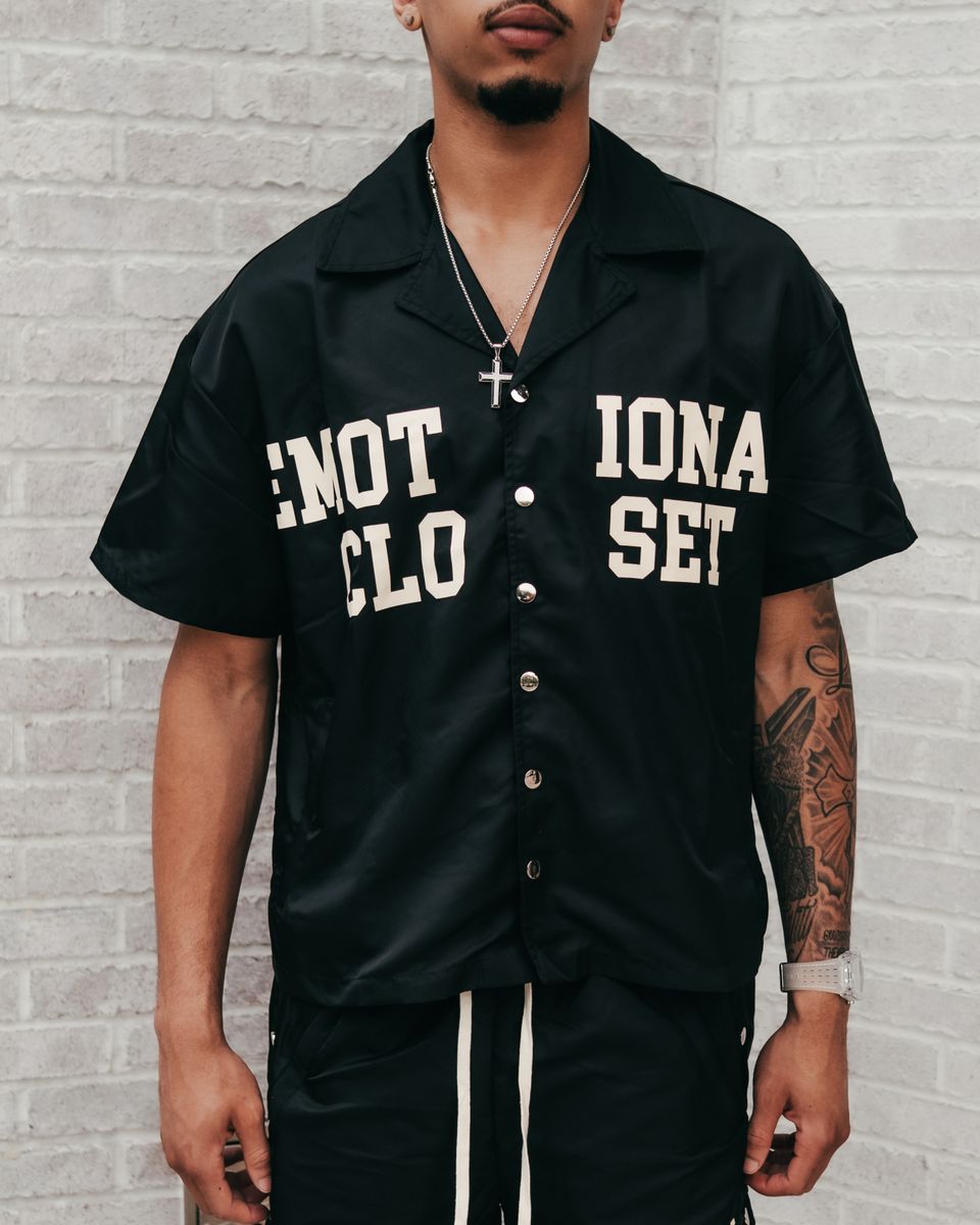 Mixed Emotion Black “Backyard” Nylon Shirt
