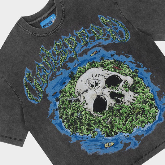 Godspeed Skull Island II Tee “Grey Wash”