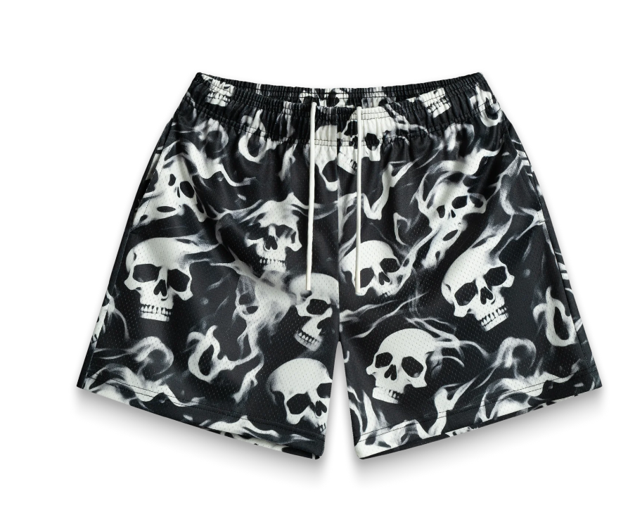 Bravest Studios Black Skelly Shorts