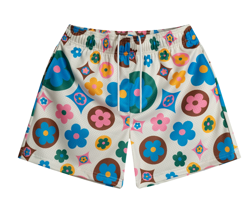 Bravest Studios Flower Shorts Cream Multi