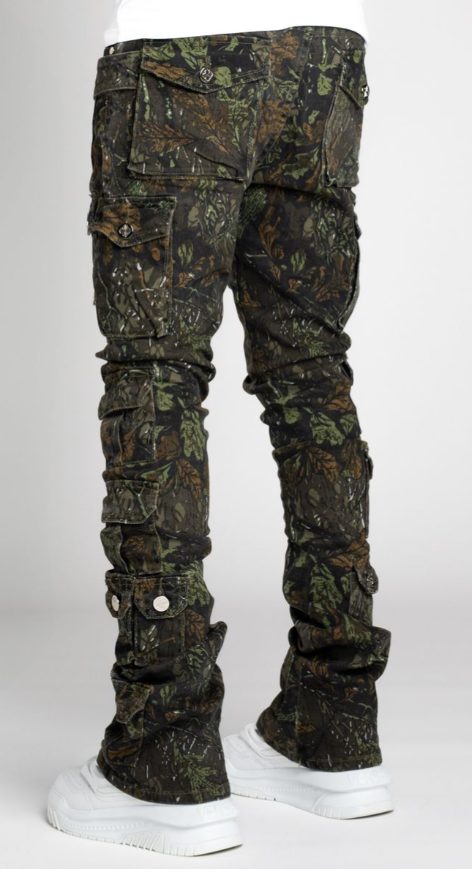 Guapi Camo Tactical Stacked Denim Jeans
