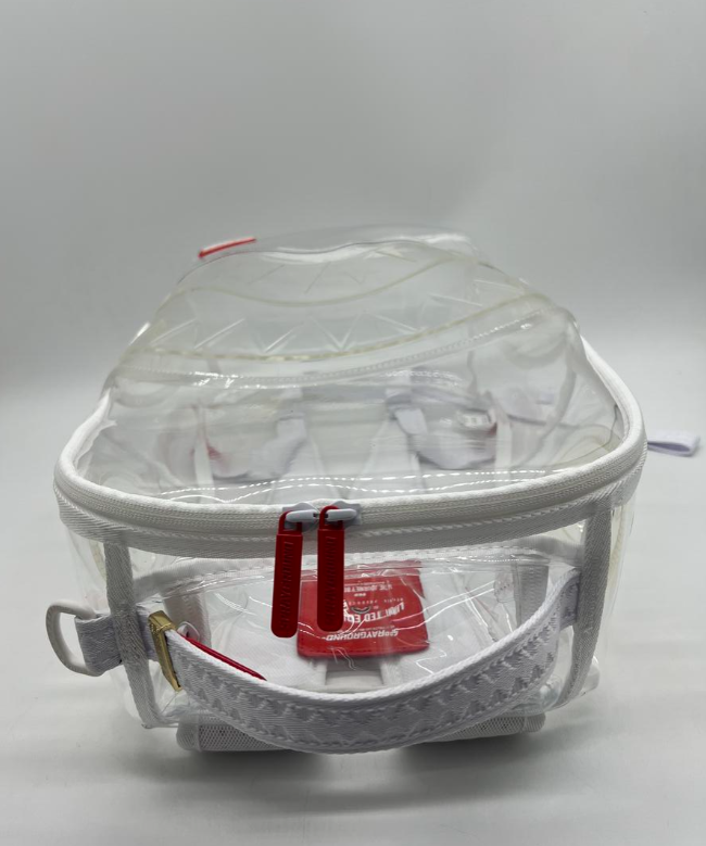 Spray Ground CLEAR EMBOSSED SHARKS IN PARIS DLXSV BACKPACK (B5965)