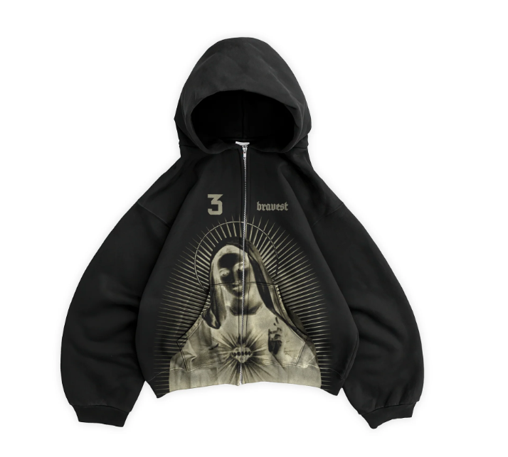 Bravest Studios Black Mary Zip Up Hoodie