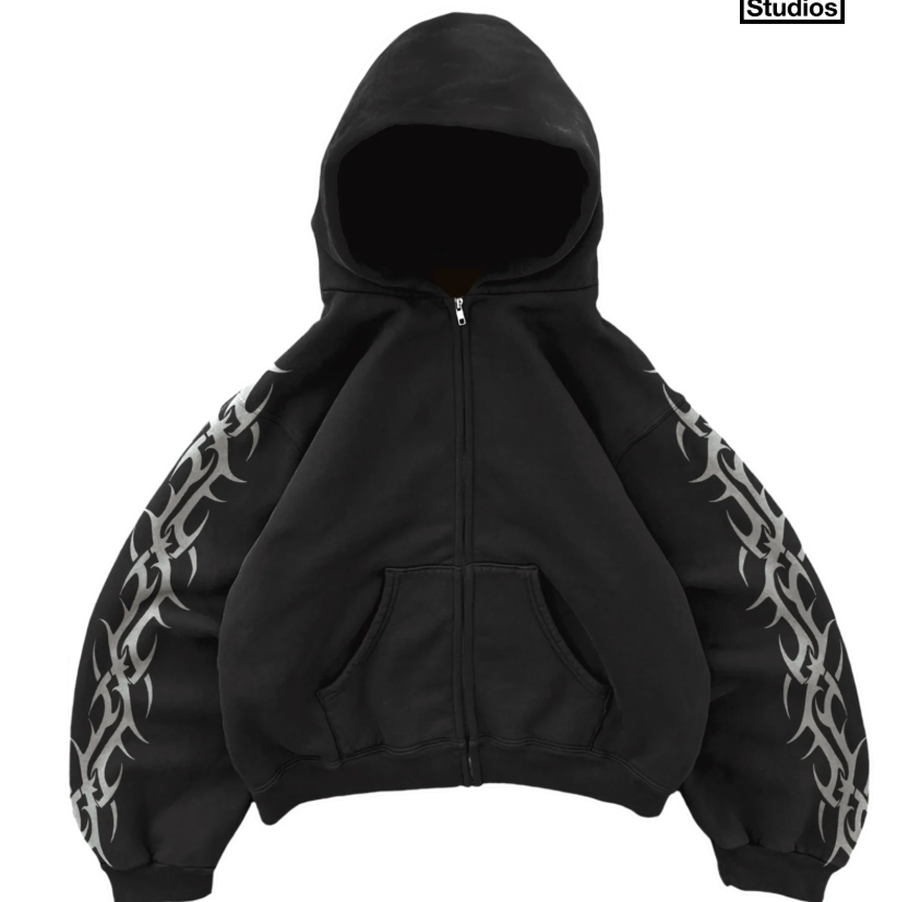 Bravest Studios Black Tribal Zip Up Hoodie