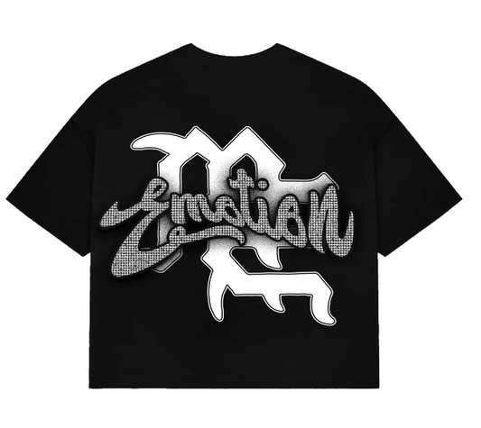 Mixed Emotion Black “Rhinestone” Cropped Tee