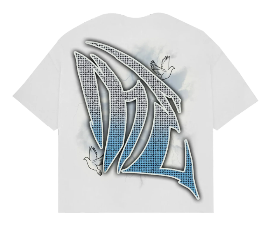 Mixed Emotion White ‘Dove’ Rhinestone Tee