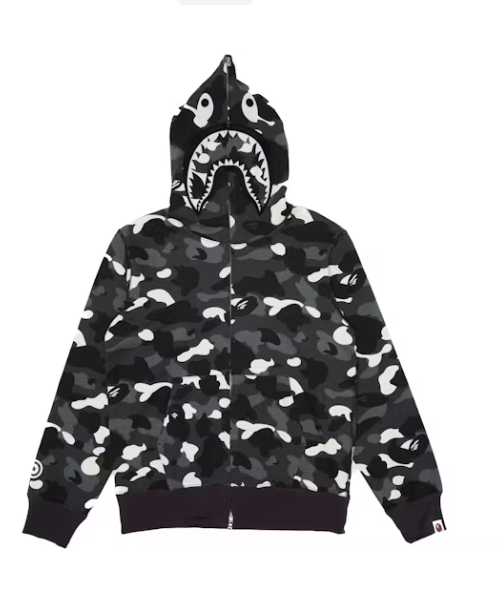 BAPE City Camo Shark WGM Full-Zip Hoodie Glow In dark