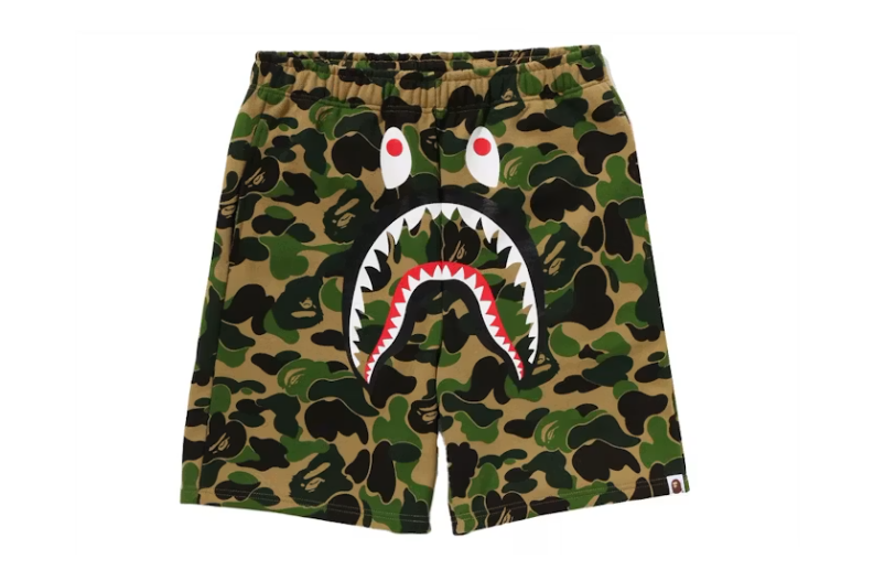 BAPE ABC Camo Shark Sweat Shorts Green