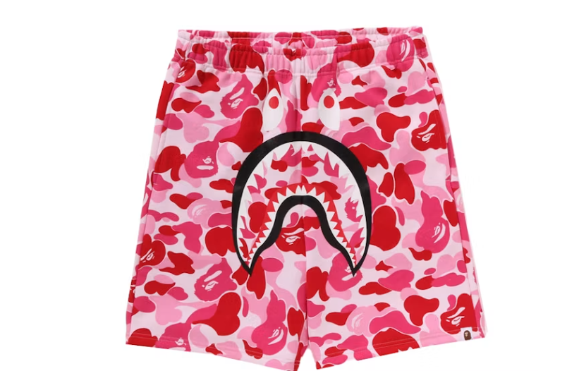 BAPE ABC Camo Shark Sweat Shorts Pink
