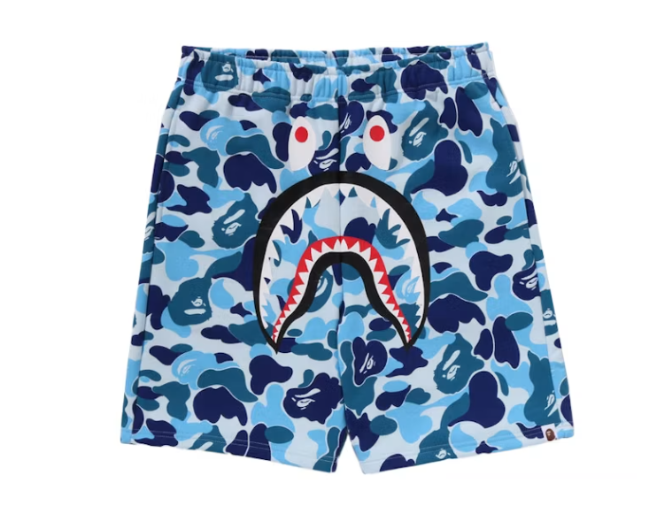 BAPE ABC Camo Shark Sweat Shorts Blue