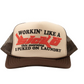Workin Like A Sicko Trucker Hat (Brown Red)