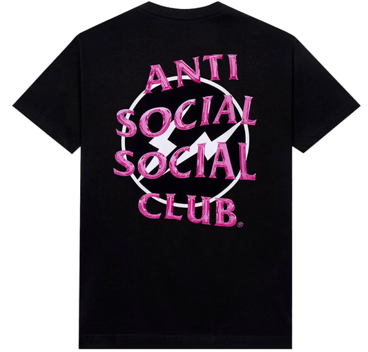 Anti Social Social Club x Fragment Design Pink Bolt Tee Black