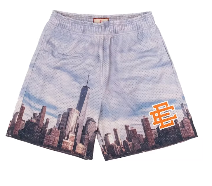 Eric Emanuel NEW YORK CITY SKYLINE Black Shorts