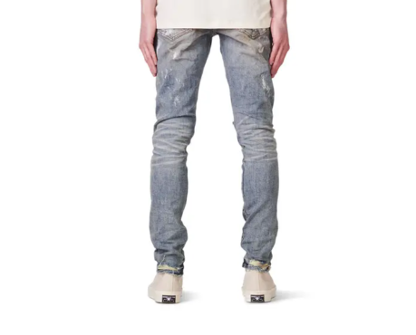 Purple Brand Ripped Slim Jeans ( Mid Indigo Destroy)