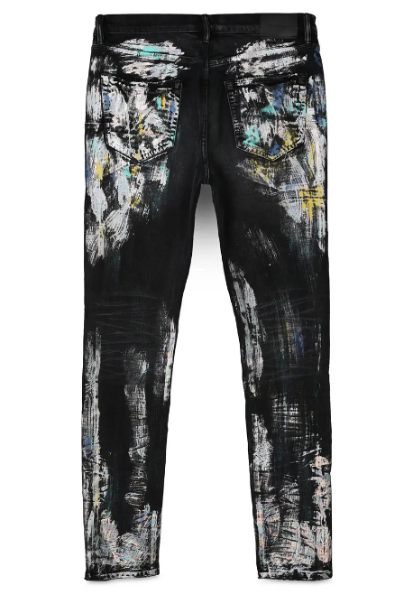 Purple Brand Paint Splatter Skinny Jeans (Iridescent Painter Black)