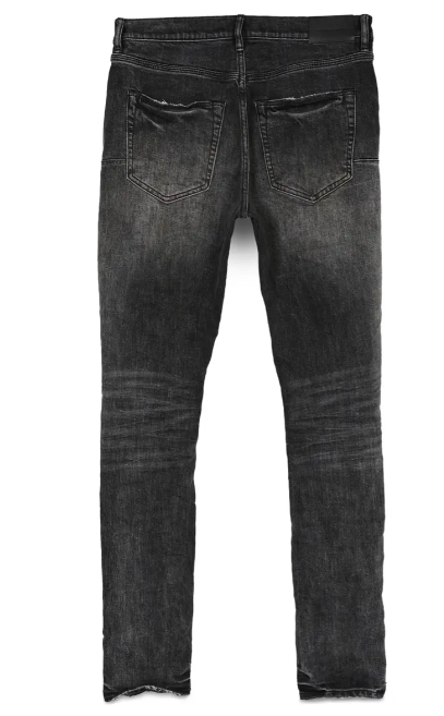Purple Brand Knee Blowout Ripped Skinny Jeans (Black Big Knee Blowouts)