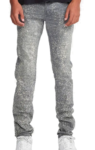 Purple Brand P001 Low Rise Skinny Jeans (WORN GREY SPECKLE BLEACH)
