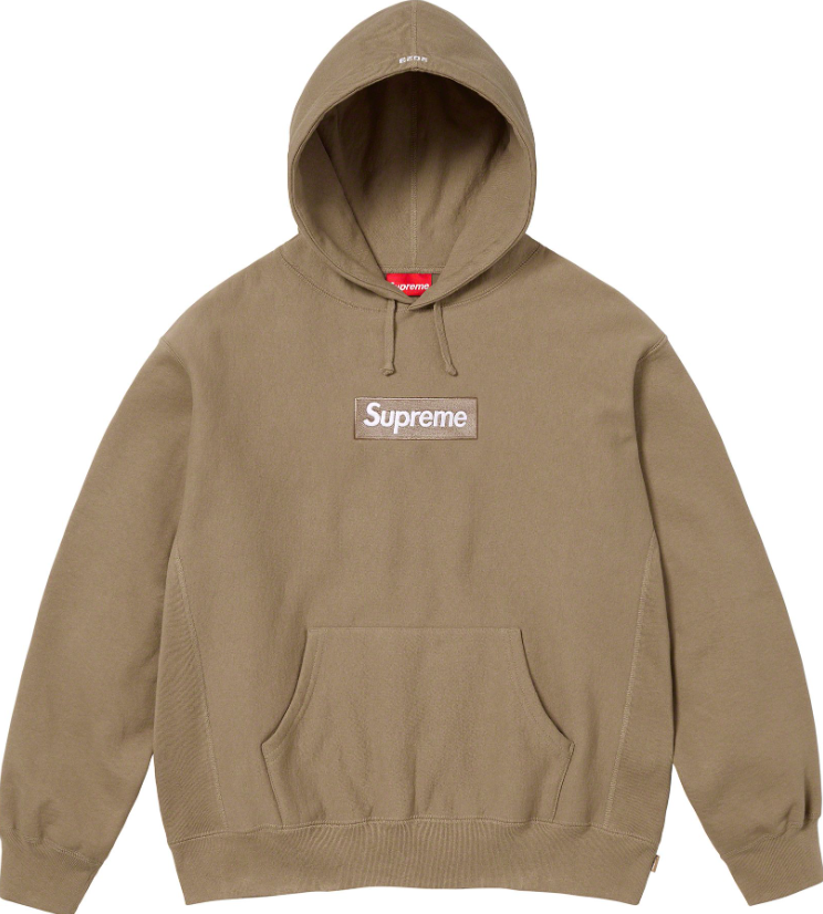 Supreme Box Logo Hoodie Dark Sand (FW23) – Viper Soles