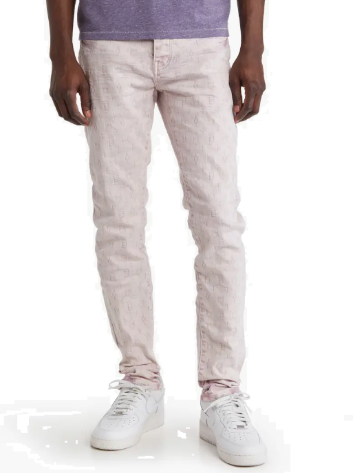 Purple Brand Low Rise Skinny Jeans (Lavender Jacquard Monogram)