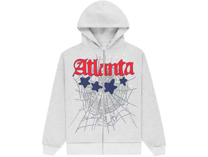 Sp5der Atlanta Full Zip Hoodie Heather Grey