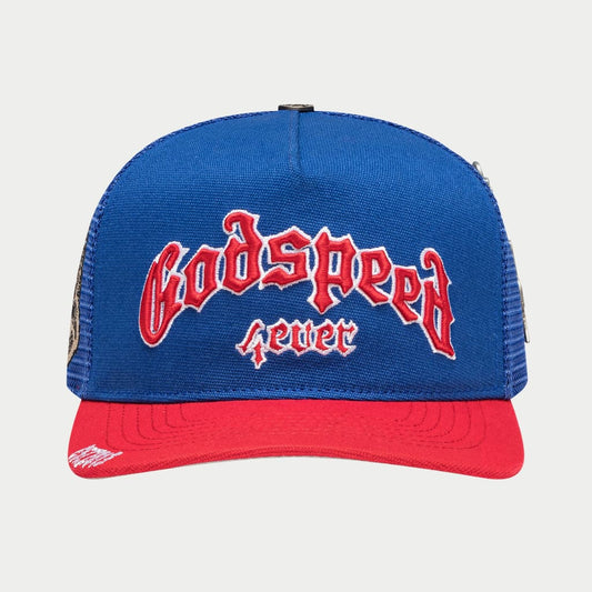 God speed FOREVER TRUCKER HAT (BLUE/RED)