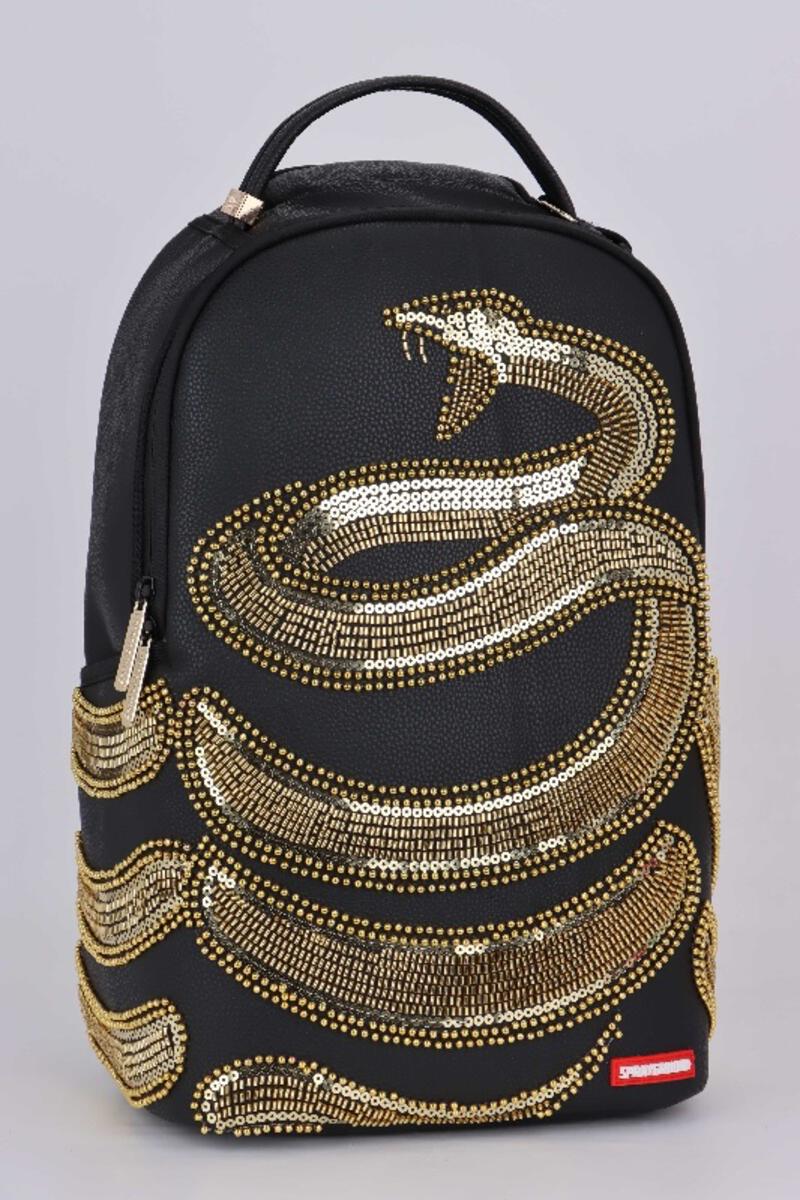 Spray Ground AI GOLD SEQUIN SNAKE DLXSV BACKPACK (B6301)