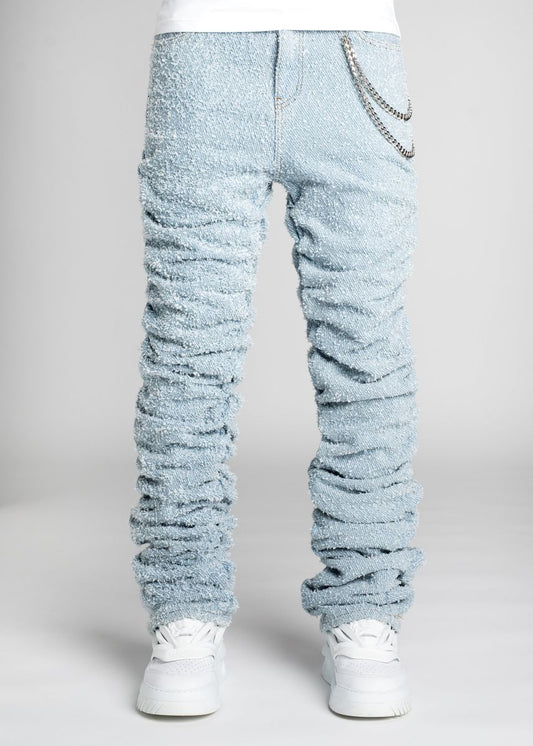 Guapi Sky Blue Super Stacked Denim Jeans
